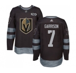 Men Adidas Vegas Golden Knights #7 Jason Garrison Authentic Black 1917-2017 100th Anniversary NHL Jersey