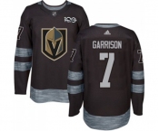 Men Adidas Vegas Golden Knights #7 Jason Garrison Authentic Black 1917-2017 100th Anniversary NHL Jersey
