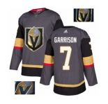 Men Adidas Vegas Golden Knights #7 Jason Garrison Authentic Gray Fashion Gold NHL Jersey