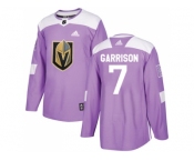 Men Adidas Vegas Golden Knights #7 Jason Garrison Purple Authentic Fights Cancer Stitched NHL Jersey