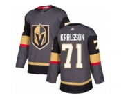 Men Adidas Vegas Golden Knights #71 William Karlsson Authentic Gray Home NHL Jersey
