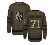 Men Adidas Vegas Golden Knights #71 William Karlsson Green Salute to Service Stitched NHL Jerse