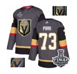 Men Adidas Vegas Golden Knights #73 Brandon Pirri Authentic Gray Fashion Gold 2018 Stanley Cup Final NHL Jersey