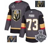 Men Adidas Vegas Golden Knights #73 Brandon Pirri Authentic Gray Fashion Gold 2018 Stanley Cup Final NHL Jersey