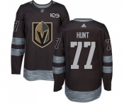Men Adidas Vegas Golden Knights #77 Brad Hunt Authentic Black 1917-2017 100th Anniversary NHL Jersey