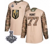 Men Adidas Vegas Golden Knights #77 Brad Hunt Authentic Camo Veterans Day Practice 2018 Stanley Cup Final NHL Jersey