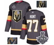 Men Adidas Vegas Golden Knights #77 Brad Hunt Authentic Gray Fashion Gold 2018 Stanley Cup Final NHL Jersey