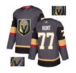Men Adidas Vegas Golden Knights #77 Brad Hunt Authentic Gray Fashion Gold NHL Jersey