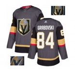 Men Adidas Vegas Golden Knights #84 Mikhail Grabovski Authentic Gray Fashion Gold NHL Jersey
