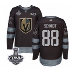 Men Adidas Vegas Golden Knights #88 Nate Schmidt Authentic Black 1917-2017 100th Anniversary 2018 Stanley Cup Final NHL Jersey