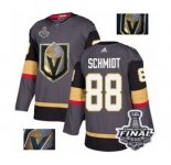Men Adidas Vegas Golden Knights #88 Nate Schmidt Authentic Gray Fashion Gold 2018 Stanley Cup Final NHL Jersey
