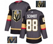 Men Adidas Vegas Golden Knights #88 Nate Schmidt Authentic Gray Fashion Gold NHL Jersey