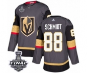 Men Adidas Vegas Golden Knights #88 Nate Schmidt Authentic Gray Home 2018 Stanley Cup Final NHL Jersey