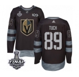 Men Adidas Vegas Golden Knights #89 Alex Tuch Authentic Black 1917-2017 100th Anniversary 2018 Stanley Cup Final NHL Jersey
