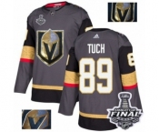 Men Adidas Vegas Golden Knights #89 Alex Tuch Authentic Gray Fashion Gold 2018 Stanley Cup Final NHL Jersey