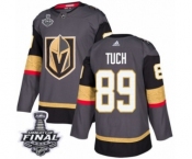 Men Adidas Vegas Golden Knights #89 Alex Tuch Authentic Gray Home 2018 Stanley Cup Final NHL Jersey