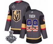 Men Adidas Vegas Golden Knights #89 Alex Tuch Authentic Gray USA Flag Fashion 2018 Stanley Cup Final NHL Jersey
