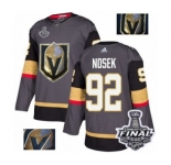 Men Adidas Vegas Golden Knights #92 Tomas Nosek Authentic Gray Fashion Gold 2018 Stanley Cup Final NHL Jersey