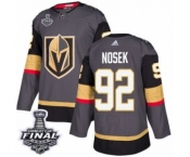 Men Adidas Vegas Golden Knights #92 Tomas Nosek Authentic Gray Home 2018 Stanley Cup Final NHL Jersey