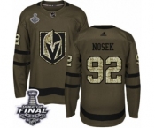 Men Adidas Vegas Golden Knights #92 Tomas Nosek Authentic Green Salute to Service 2018 Stanley Cup Final NHL Jersey