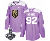 Men Adidas Vegas Golden Knights #92 Tomas Nosek Authentic Purple Fights Cancer Practice 2018 Stanley Cup Final NHL Jersey
