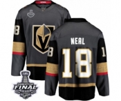 Men Vegas Golden Knights #18 James Neal Authentic Black Home Fanatics Branded Breakaway 2018 Stanley Cup Final NHL Jersey