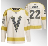 Men Vegas Golden Knights #22 Michael Amadio Cream 2024 Winter Classic Breakaway Stitched Jersey