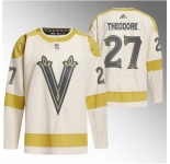 Men Vegas Golden Knights #27 Shea Theodore Cream 2024 Winter Classic Breakaway Stitched Jersey