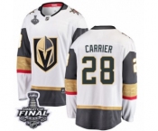 Men Vegas Golden Knights #28 William Carrier Authentic White Away Fanatics Branded Breakaway 2018 Stanley Cup Final NHL Jersey