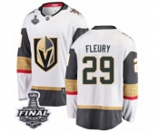 Men Vegas Golden Knights #29 Marc-Andre Fleury Authentic White Away Fanatics Branded Breakaway 2018 Stanley Cup Final NHL Jersey