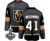 Men Vegas Golden Knights #41 Pierre-Edouard Bellemare Authentic Black Home Fanatics Branded Breakaway 2018 Stanley Cup Final NHL Jersey