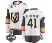 Men Vegas Golden Knights #41 Pierre-Edouard Bellemare Authentic White Away Fanatics Branded Breakaway 2018 Stanley Cup Final NHL Jersey