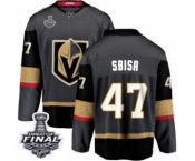 Men Vegas Golden Knights #47 Luca Sbisa Authentic Black Home Fanatics Branded Breakaway 2018 Stanley Cup Final NHL Jersey