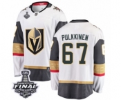 Men Vegas Golden Knights #67 Teemu Pulkkinen Authentic White Away Fanatics Branded Breakaway 2018 Stanley Cup Final NHL Jersey