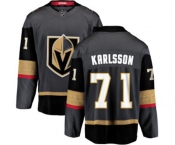 Men Vegas Golden Knights #71 William Karlsson Authentic Black Home Fanatics Branded Breakaway NHL Jersey