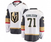 Men Vegas Golden Knights #71 William Karlsson Authentic White Away Fanatics Branded Breakaway NHL Jersey