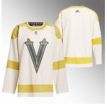 Men Vegas Golden Knights Blank Cream 2024 Winter Classic Breakaway Stitched Jersey