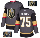 Men's Adidas Vegas Golden Knights #75 Ryan Reaves Authentic Gray Fashion Gold NHL Jersey