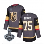 Men's Adidas Vegas Golden Knights #75 Ryan Reaves Authentic Gray Home 2018 Stanley Cup Final NHL Jersey