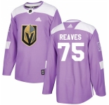 Men's Adidas Vegas Golden Knights #75 Ryan Reaves Authentic Purple Fights Cancer Practice NHL Jersey