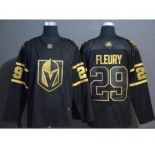 Men's Golden Knights #29 Marc-Andre Fleury Black Gold Authentic Stitched Hockey Jersey