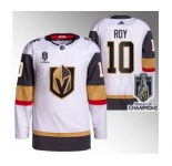 Men's Vegas Golden Knights #10 Nicolas Roy White 2023 Stanley Cup Champions Stitched Jersey