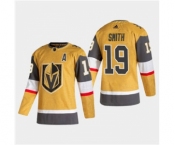 Men's Vegas Golden Knights #19 Reilly Smith 2020-21 Authentic Player Alternate Stitched Hockey Jersey Gold