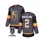 Men's Vegas Golden Knights #2 Zach Whitecloud Gray 2023 Stanley Cup Champions Stitched Jersey