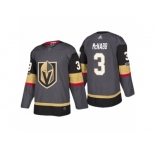 Men's Vegas Golden Knights #3 Brayden McNabb Steel Grey 2017-2018 Season Jersey