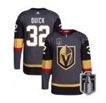 Men's Vegas Golden Knights #32 Jonathan Quick Gray 2023 Stanley Cup Final Stitched Jersey