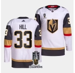 Men's Vegas Golden Knights #33 Adin Hill White 2023 Stanley Cup Champions Stitched Jersey