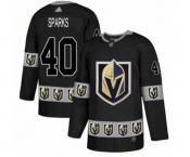 Men's Vegas Golden Knights #40 Garret Sparks Authentic Black Team Logo Fashion Hockey Jersey