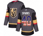 Men's Vegas Golden Knights #40 Garret Sparks Authentic Gray USA Flag Fashion Hockey Jersey