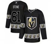 Men's Vegas Golden Knights #61 Mark Stone Authentic Black Team Logo Fashion Hockey Jersey